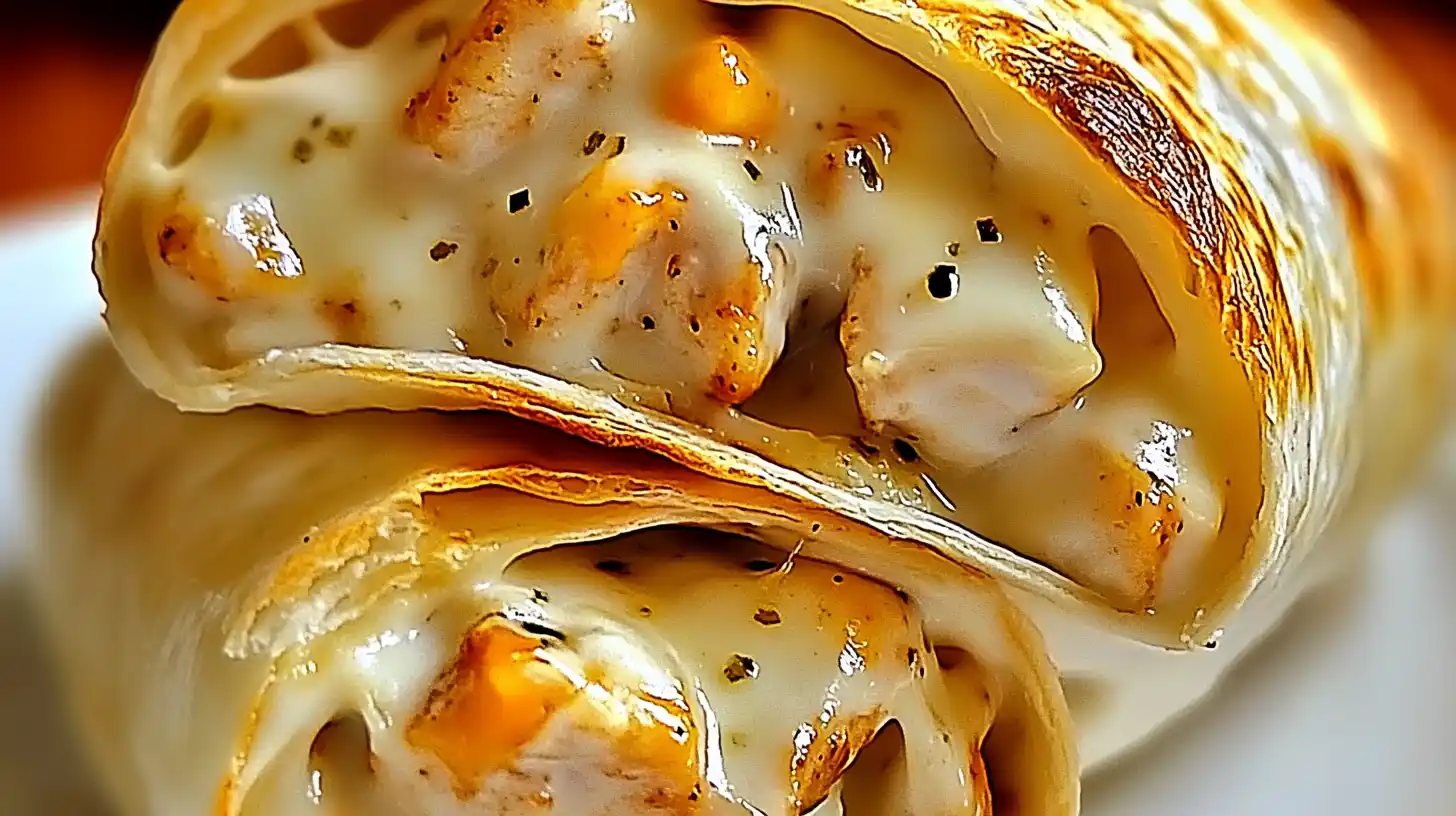 Cheesy Garlic Chicken Wraps Recipe