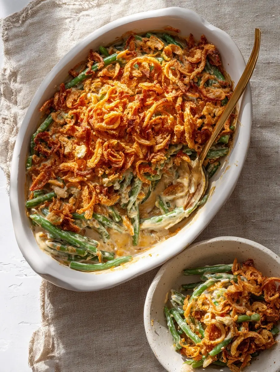Cheesy Green Bean Casserole | Rich Creamy Recipe